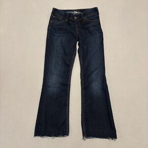 Silver Jeans Suki Bootcut Womens 28x32 Dark Wash Faded Denim Grunge Low Rise